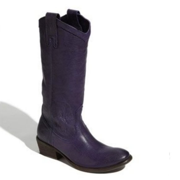 Frye Carson Pull-On Boots Western Cowgirl Size 5.5 Dark Purple - Picture 1 of 10